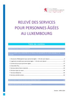 Relevé des services pour personnes âgées au Luxembourg