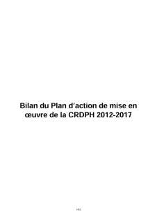 Bilan du Plan d’action de mise en œuvre de la CRDPH 2012-2017