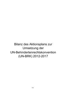 Bilanz des Aktionsplans zur Umsetzung der UN-Behindertenrechtskonvention 2012-2017