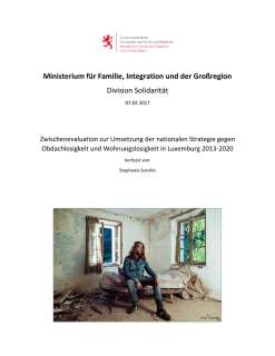 Zwischenevaluation zur Umsetzung der nationalen Strategie gegen Obdach- und Wohnungslosigkeit in Luxemburg 2013-2017